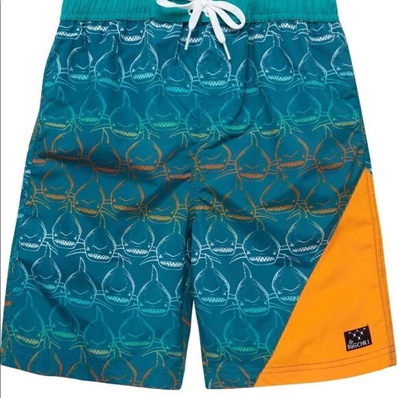 Big Chill Boys' Swim Trunks - UPF 50+ Quick Dry Shark Board Shorts Bathing Suit - Picture 1 of 3